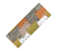 Multicolor Cartoon Lines Cats Cute printed mat yoga Thick 1 mm for gym non slip, with bag for carrying tapete para ejercicio 71x26 inches