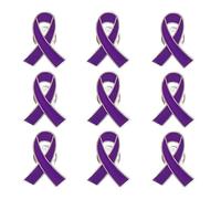 Multicolor Cause Awareness Ribbon Lapel Pin - Yellow, Purple, Red, Pink Ribbons - Prevention & Awareness Campaigns Enamel Lapel Pin Support Campaign Charity Donation Event Accessorie, 1.1in*0.83in