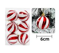(Multicolor) Christmas Ball Pendant, Decorative Shatterproof Christmas Tree Pendants Hanging 60mm Christmas Baubles Balls Ornaments Set Pack Of 6 Pcs