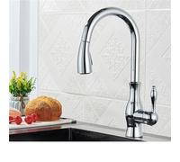 Multicolor Chrome Brass Pull Out Kitchen Faucet 1 Handle 1 Hole Swivel Mixer for Modern Kitchens Easy Installation Sleek Design Performance