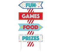Multicolor Circus Carnival Sign Table Centerpiece (45cm) 1 Piece - Table Decoration for Parties & Events