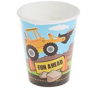Multicolor Construction Party Paper Cups (9oz) Pack of 8 - Ideal for Themed Birthdays and Celebrations