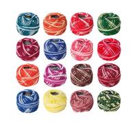 Multicolor Crochet Thread,Crochet Thread Balls | 16 Threads of Segmented Dyeing Thread in Roll for Crochet - Embroidery Thread for Embroidery and Sewing Machines