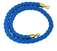Multicolor Crowd Control Rope with Column Posts 1.2M (4Ft) - Hemp Material Ideal for Event Management and Queue Line Setup (Blue)