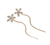 Multicolor Crystal Flower Drop Earrings Lightweight Long Tassels Floral Ear Rings With Sparkling Rhinestones Jewelry Versatile Occasion Jewelry Accessories
