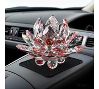 Multicolor Crystal Lotus Ornament, Home Decor Figurine, Artificial Crystal Decor, 1 Piece, Office Living Room