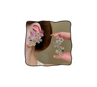 Multicolor Ear Climber Earrings for Women Colorful Crystal Clustered Flowers Ear Cuffs Fairy Sparkly Rhinestone Flower Cluster Earrings Birthday Prom Party Wedding Jewelry, L, Rhinestone, crystal
