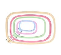 Multicolor Embroidery Hoops,4 Pieces 4 Sizes Square Embroidery Hoops,Embroidery Square Color Embroidery Stand ABS Plastic Cross Stitch Stretcher for DIY Embroidery Project