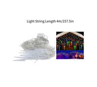 (Multicolor (EU), 4m) Icicle Led Christmas Lights Window Falling Rain Outdoor Garden Home Party Decor