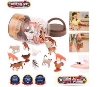 Multicolor Farm Animal Figurines Tube - 60 Fun Toy Animals for Imaginative Play