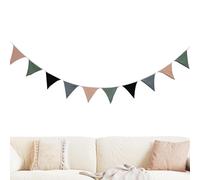 Multicolor Flag String - Vibrant Triangle Streamers, Decorative Classroom Pendant Line, Lightweight Kids Party Bunting | Washable Cloth Hanging Banner Set, Reusabless Holiday Festoons