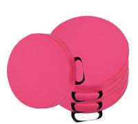 Multicolor Floor Cushs with Handle et Pads Stackable Foam & PU Chair Risers Round Rest Cushs 4-Pack (40x5cm / 14x2in)