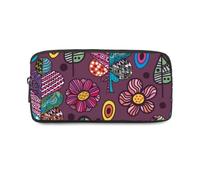 Multicolor Floral Pencil Case Organised with Zip Up Pencil Cases for School Pen Organiser Cute Things Secondary High School College Sixth Form Stationery Gifts for Women Men
