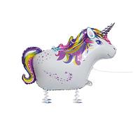 Unique Foil Balloon Walking Pet Unicorn Design Multicolor