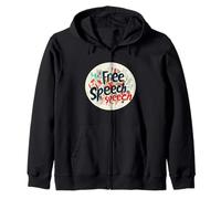 Multicolor Free Speech Outfit Zip Hoodie