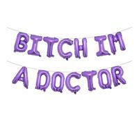 Multicolor Glitter I'm A Doctor Balloon Banner, We Have a Doctor in This House/It's Dr Actually, 2026 Graduation Party Decorations Supplies ( IM A DOCTOR Purple)