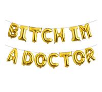 Multicolor Glitter I'm A Doctor Balloon Banner, We Have a Doctor in This House/It's Dr Actually, 2026 Graduation Party Decorations Supplies ( IM A DOCTOR Gold)