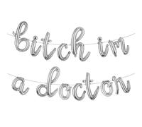 Multicolor Glitter I'm A Doctor Balloon Banner, We Have a Doctor in This House/It's Dr Actually, 2026 Graduation Party Decorations Supplies (L IM A DOCTOR Silver)