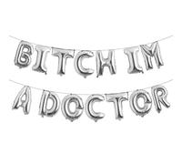 Multicolor Glitter I'm A Doctor Balloon Banner, We Have a Doctor in This House/It's Dr Actually, 2026 Graduation Party Decorations Supplies ( IM A DOCTOR Silver)