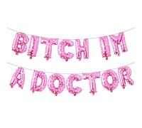 Multicolor Glitter I'm A Doctor Balloon Banner, We Have a Doctor in This House/It's Dr Actually, 2026 Graduation Party Decorations Supplies ( IM A DOCTOR Pink Heart)