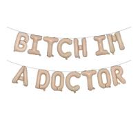 Multicolor Glitter I'm A Doctor Balloon Banner, We Have a Doctor in This House/It's Dr Actually, 2026 Graduation Party Decorations Supplies ( IM A DOCTOR Caramel)