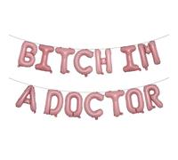 Multicolor Glitter I'm A Doctor Balloon Banner, We Have a Doctor in This House/It's Dr Actually, 2026 Graduation Party Decorations Supplies ( IM A DOCTOR Pink)