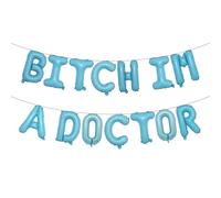 Multicolor Glitter I'm A Doctor Balloon Banner, We Have a Doctor in This House/It's Dr Actually, 2026 Graduation Party Decorations Supplies ( IM A DOCTOR Light Blue)