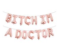 Multicolor Glitter I'm A Doctor Balloon Banner, We Have a Doctor in This House/It's Dr Actually, 2026 Graduation Party Decorations Supplies ( IM A DOCTOR Rose Gold)