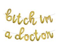 Multicolor Glitter I'm A Doctor Balloon Banner, We Have a Doctor in This House/It's Dr Actually, 2026 Graduation Party Decorations Supplies (L IM A DOCTOR Gold)