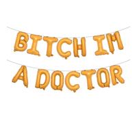 Multicolor Glitter I'm A Doctor Balloon Banner, We Have a Doctor in This House/It's Dr Actually, 2026 Graduation Party Decorations Supplies ( IM A DOCTOR Orange)