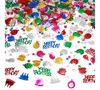 Multicolor Happy Birthday Confetti, 3000 Pcs Birthday Cake Table Metallic Foil Confetti Party Table Decor for Party, Baby Shower, DIY Arts and Crafting
