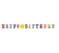 Multicolor Happy Birthday Jumbo Jointed Banner with Number Stickers (2 meters) 1 Set - Customizable Decoration for Fun Celebrations