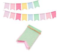 Multicolor Imitation Linen Bunting - 6.5 M Colorful Bunting Banner - 24PCS Waterproof Garden Garland Flag for Garden Wedding Party Decoration
