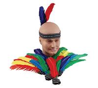Bristol Novelty BA124 Indian Headband Feathers Unisex | Multicolor Native American Adult, Multi-Colour, One Size