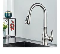 Multicolor Kitchen Sink Faucet Pull Out Sprayer Mixer Rotatable Single Lever Single Hole Brushed Nickel Finish Modern & Stylish Design for Home Improvement