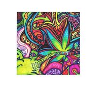MultiColor Leaf Weed Art Printed Square Jigsaw Puzzle 12.8x12.8 CM, Puzzle Challenging Game for Adults Gifts, Family Fun Decorative Wall Decor