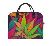MultiColor Leaf Weed Art Travel Duffle Bag, Large Capacity Weekender Overnight Bags with Internal Pocket, Gym Bag for Women Men