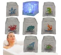 Multicolor Led Bath - Glow Party Ice Lights, Floating Drink Set | Luminous Water Activity Sensory Supplies Children Events, Bright Colorful Lighted Toys with Sea Pattern for Birthday Pool Play