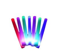 Multicolor LED Flashing Glow Foam Sticks Light Up Wands DJ Birthdays Party Supplies (10pcs)
