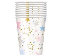 Multicolor Little Twinkle Star Paper Cups (9oz) Pack of 8 - Perfect for Parties and Celebrations