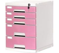 Multicolor Lockable File Cabinets, 5 Drawer Plastic Storage for Desk nization, 29.5 x 39.4 x 43 cm, Pink, Perfect for Data Filing and Home Office Use