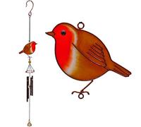 Jones Home & Gift A beautiful hand crafted metal, glass & resin windchime in a Robin design