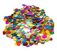 Multicolor Metallic Foil Confetti(0.59 inch) Round Dots Glitter Rainbow Table Confetti for Party Wedding Decorations,1.76 OZ per pack