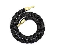 Multicolor Nylon Hemp Barrier Rope Adjustable 60300 cm Crowd Control Separator Ideal for Event Management and Visitor Guidance Durable and Stylish (Black)