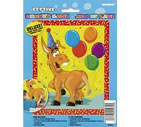 Multicolor Pin the Tail on the Donkey Game - 1 Set - Interactive Family Party Activity for Kids & Adults, packaging may vary, 30" x 24"
