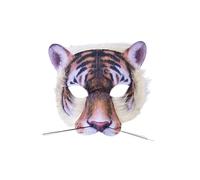 Multicolor Plastic & Card Tiger Face Mask With Realistic Fur (Pack of 1) - Perfect for Parties, World Book Day, Cosplay Events, & More Halloween Halloween
