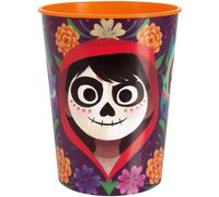 Multicolor Plastic Disney Coco Stadium Cup (16oz) 1 Count - Vibrant, Fun, & Durable, Perfect for Kids Parties & Disney Themed Celebrations