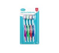 Multicolor Plastic & Thermo Rubber Toothbrushes, 15.5cm x 1.5cm (Pack of 4) - Precision Contouring Design for Comprehensive Teeth & Gum Cleaning