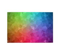 Multicolor Polygonal Which Consist Triangles Rainbow, 1000 Pieces Jigsaw Puzzles, Wooden Jigsaw Family Game Wall Decor for Adults Teens