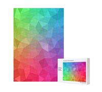 Multicolor Polygonal Which Consist Triangles Rainbow 300 Pices Wooden Jigsaw Puzzle for Adult Family Fun